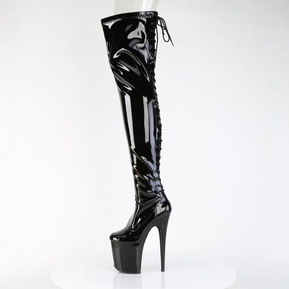 Platform High Heel Lace Up Thigh High Boots